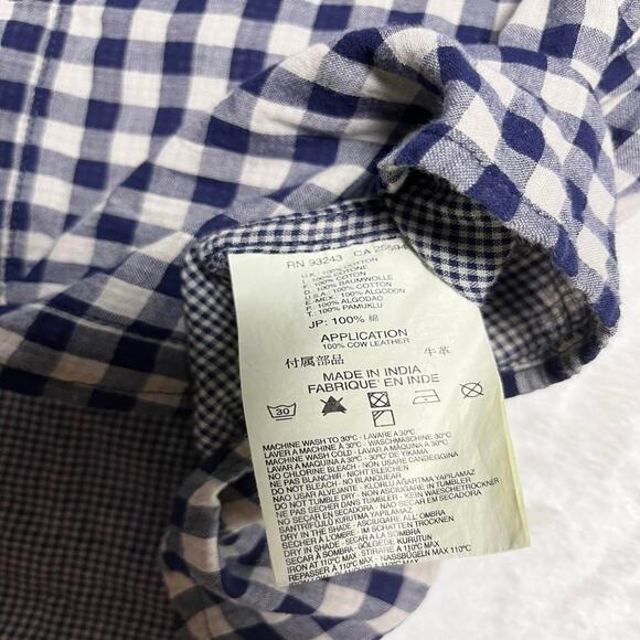 Diesel Gingham Plaid Oxford Shirt Men's XL Blue Button Up Cotton but Feels Linen - Picture 8 of 12